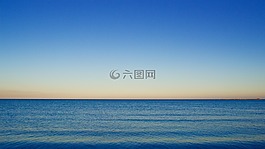 地平线,海,蓝色