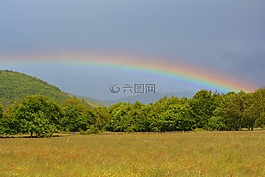 彩虹,多色,雨