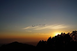 萨尔瓦多,日落,树
