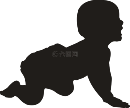 侧影,婴儿,爬网