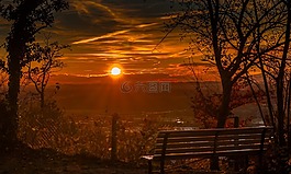 日落,哇,背景