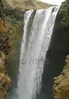 瀑布,skógafoss,冰岛