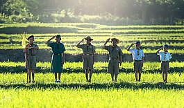 男孩,侦察兵,侦察