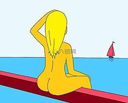 女孩,绘图,设计