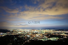 汉城,夜景,夜晚的天空