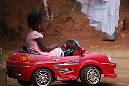孩子,播放,玩具车