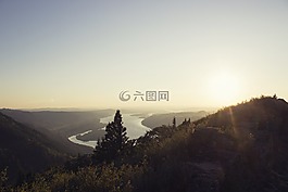 景观,日落,晚上