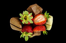 草莓,巧克力,食品