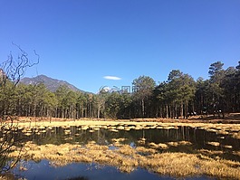 湖泊,天空,晴朗
