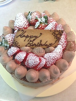 巧克力,生日,草莓和