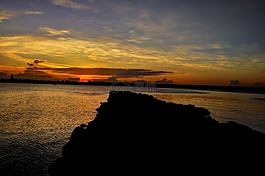 金黄小时,海洋,金