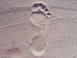 脚印,脚,砂