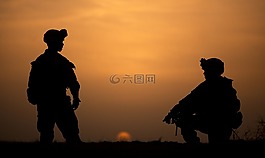 剪影,军事,士兵