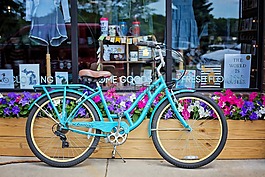 老式自行车,自行车,绿松石自行车
