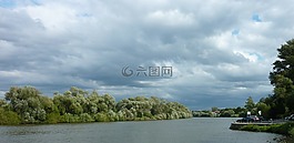 河,河道景观,水