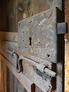 锁,螺栓,老