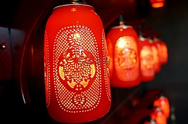 红灯笼,欢迎,餐厅的门厅