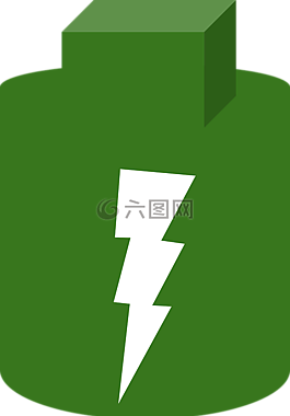 电池,完整的电池,绿色