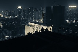 夜晚,天台,人像