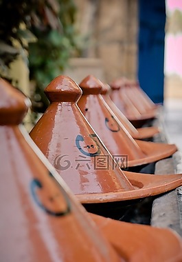 tajines,陶土碗,厨具及厨房用具