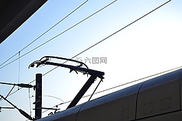 剪影,受电弓,动车