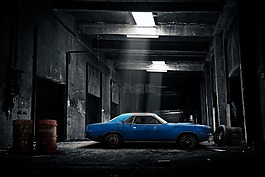 车,车库,老