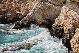 岩质海岸,波,海岸