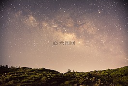 明星,夜,山