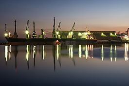 端口,日落,保加利亚