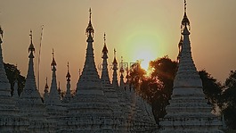 日落,寺,曼德勒