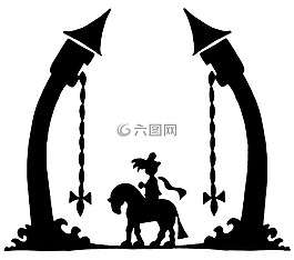 长发公主,王子,马