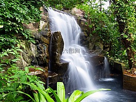 大瀑布,石,流动