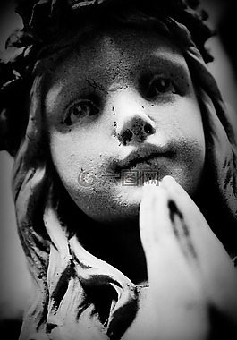 祈祷,天使,雕塑