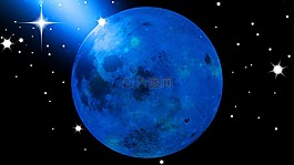 蓝色,月亮,星星