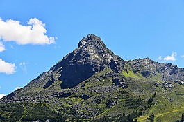 山峰,山,云
