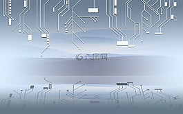 蓝色山脉,电路,蓝色