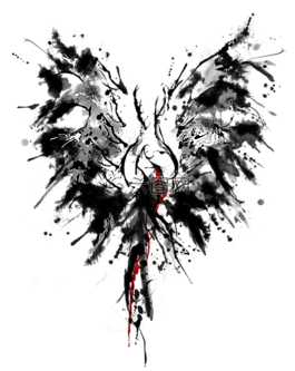 凤凰,水彩画,纹身