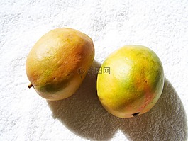 黄绿色的芒果,水果,食品