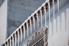雪,屋顶,人