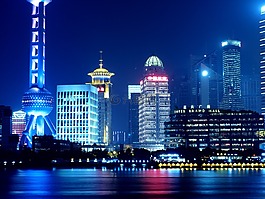 上海,东方明珠广播电视塔,夜景