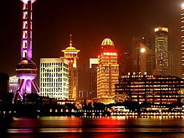 上海,东方明珠广播电视塔,夜景