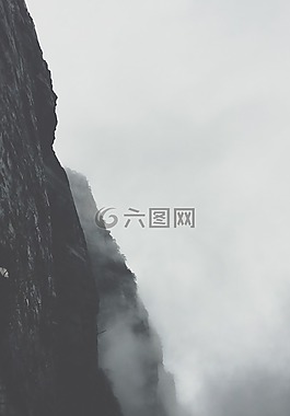 山,侧,悬崖