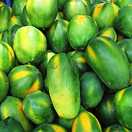 木瓜,水果,绿色