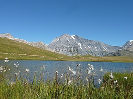 山,湖,花