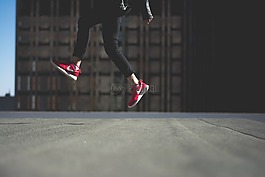 人,跳跃,鞋