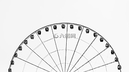 摩天轮,黑色和白色,天空