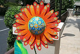 艺术之花,金属,红色