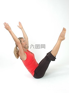 女子,普拉提,瑜伽