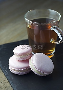 马卡龙,茶,甜点