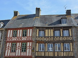 房屋，木,中心城tréguier,法国的布列塔尼